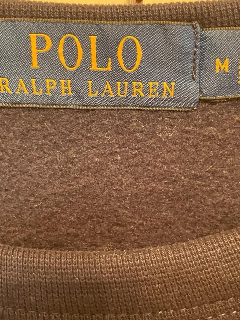 Polo Ralph Lauren Navy Sweatshirt with Multicolor Striped Logo Medium NWT - Picture 3 of 5